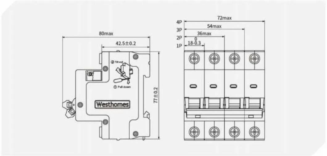 Chinese Factory Price MCB Low Voltage Electrical Miniature Circuit Breaker