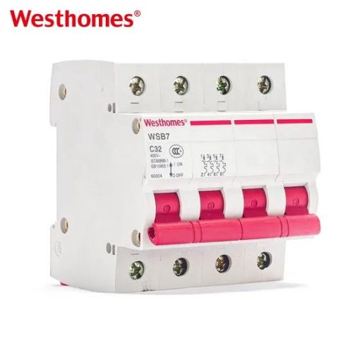 Factory Hot Sale Series AC Miniature Circuit Breaker Wsb7-63 MCB 4p