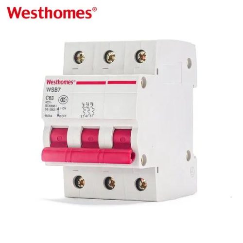 High Breaking MCB AC Electrical Miniature Circuit Breaker  Wsb7-63  MCB 3p