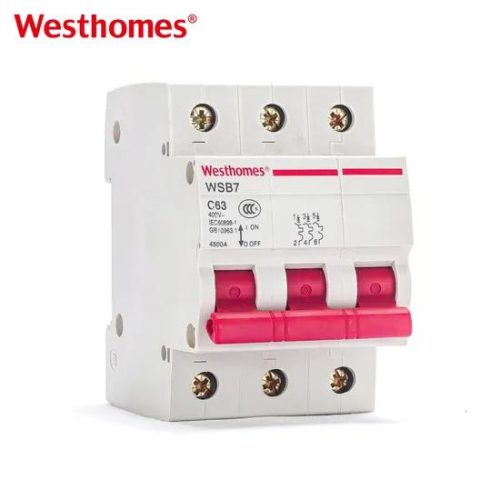 High Breaking MCB AC Electrical Miniature Circuit Breaker  Wsb7-63  MCB 3p