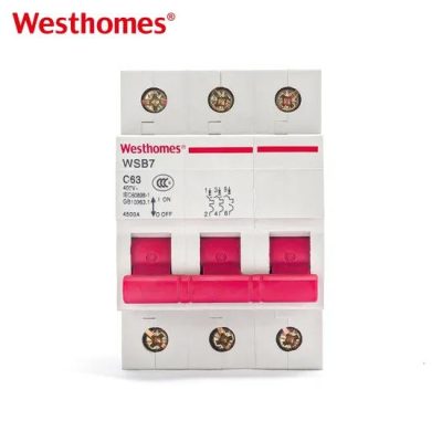 High Breaking MCB AC Electrical Miniature Circuit Breaker  Wsb7-63  MCB 3p