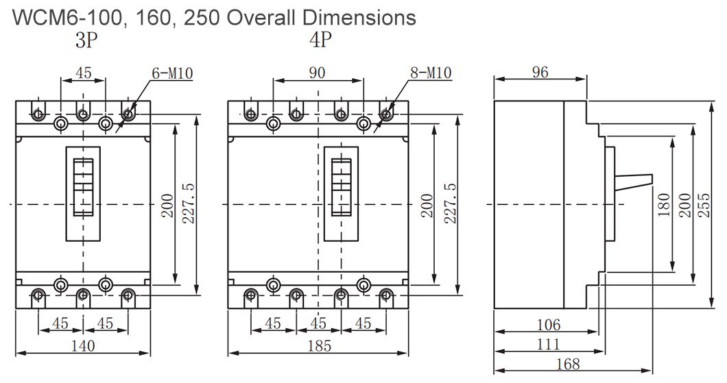 Westhomes-Wcm6-Series-100A-250A-400A-600A-Electric-Moulded-Case-MCCB-Circuit-Breaker 2