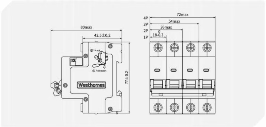 WSB1-63 1p dimension