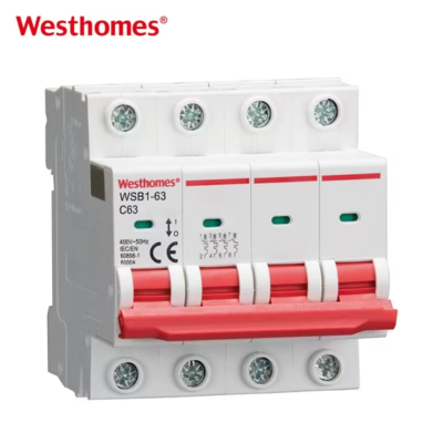 WSB1-63 Series 4P Miniature Circuit Breaker 6kA/10kA 6–63A