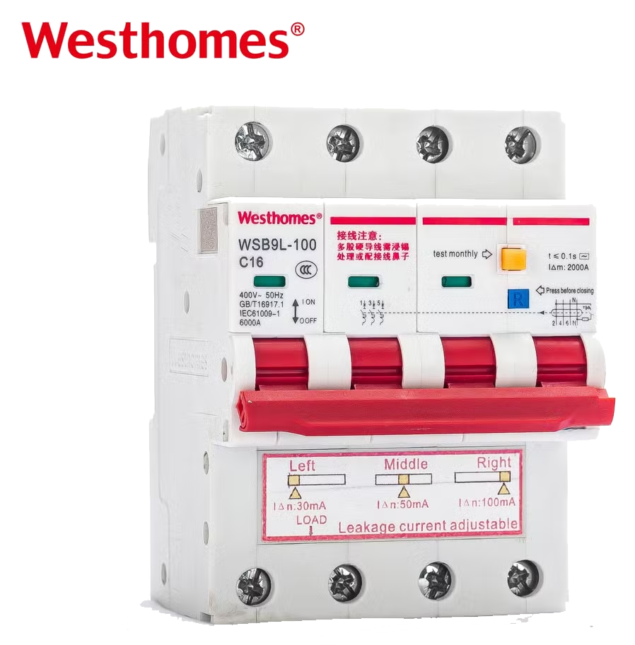 Westhomes WSB9L Series DIN‑Rail MCB + ELCB Earth Leakage Circuit Breaker