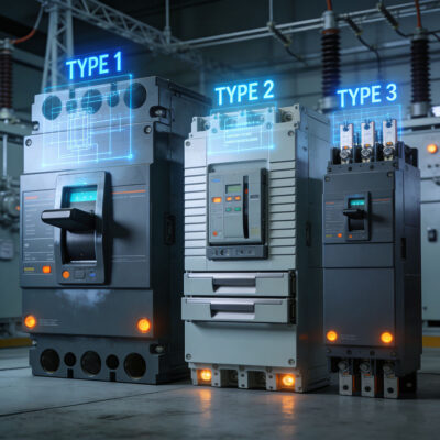 What are the three basic types of air circuit breakers?