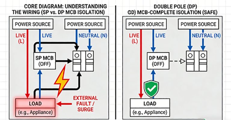 Double Pole MCB Connection Guide: Wiring & Installation