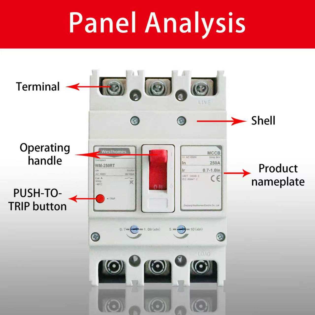 Double Knob Molded Case Circuit Breaker Double Knob Molded Case Circuit Breaker