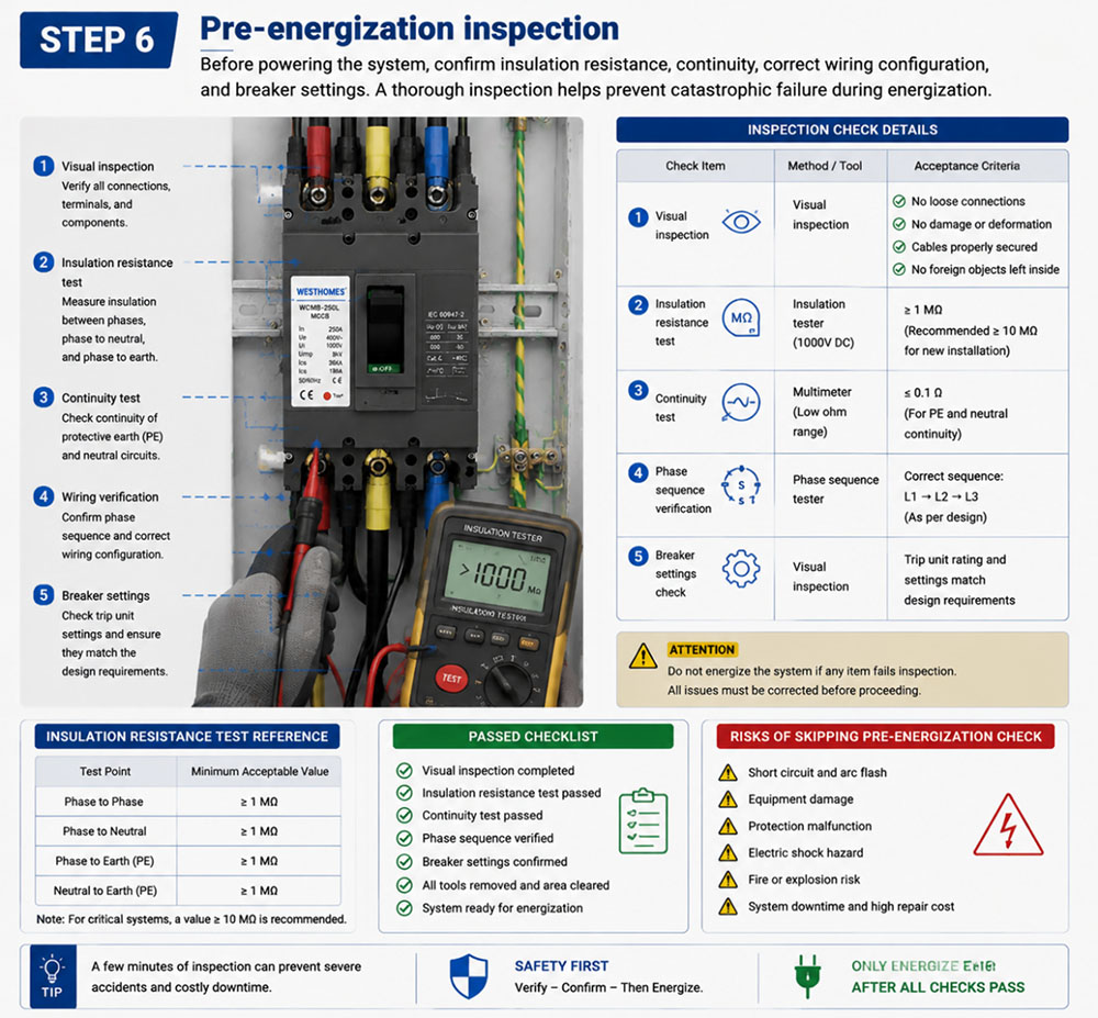 Pre-energization inspection
