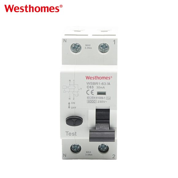 WSBR1-63 RCBO 6kA Breaking Capacity & 400V Overvoltage Protection