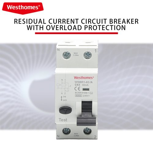 WSBR1-63 RCBO 6kA Breaking Capacity & 400V Overvoltage Protection