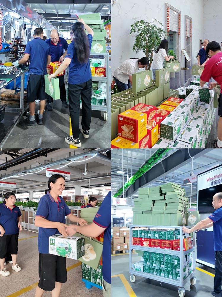 Employees Receiving Mid-Autumn Festival Gifts
